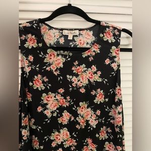 Black and pink floral dress